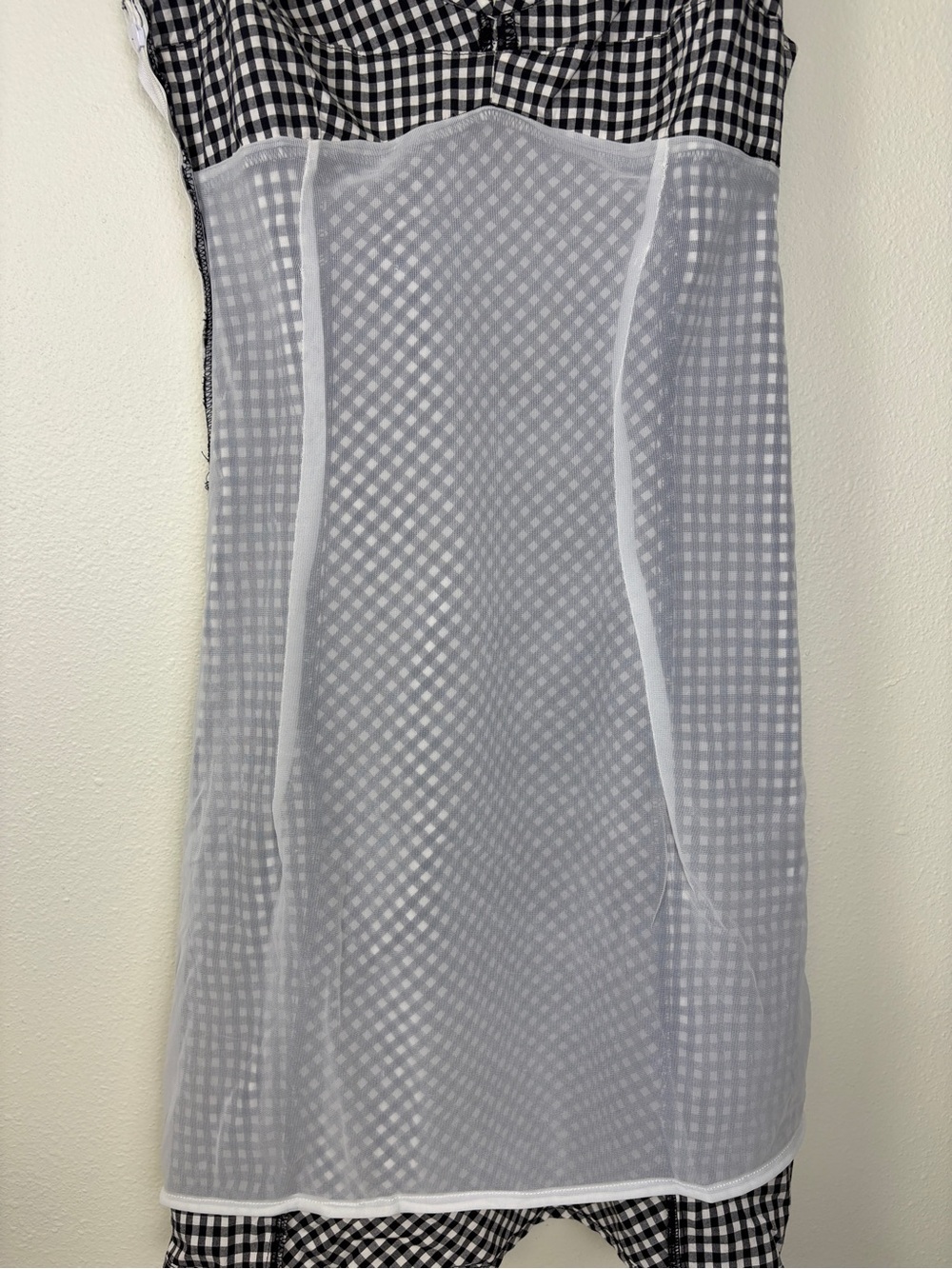 Free People Black&White Gingham Spaghetti Strap Mini Dress Cottagecore Coquette - Picture 6 of 9